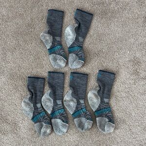3 Pair Smartwool Crew Socks, Medium Cushion, Hiking Socks, Women’s Size Medium